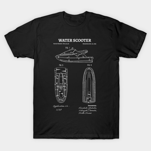 Water Scooter Patent / water scooter gift idea T-Shirt by Anodyle